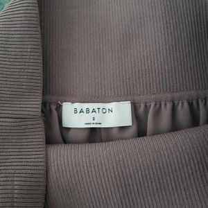 Babaton high waisted flowy pant in taupe